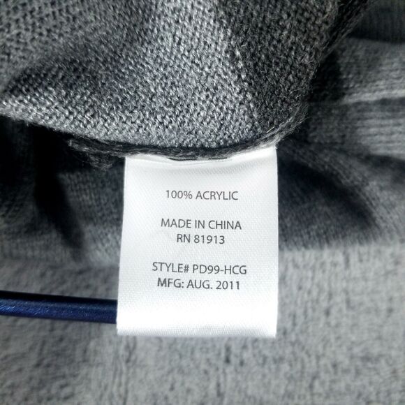 Paper Denim Cloth Black & Gray Striped V Neck Shirt Sweater Mens Sz L Pullover - Picture 8 of 10